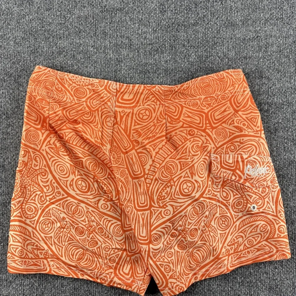 Pelagic X Carol Lynne Shorts Men‎ S Orange Boardshorts Stretch Tek Surf Fishing